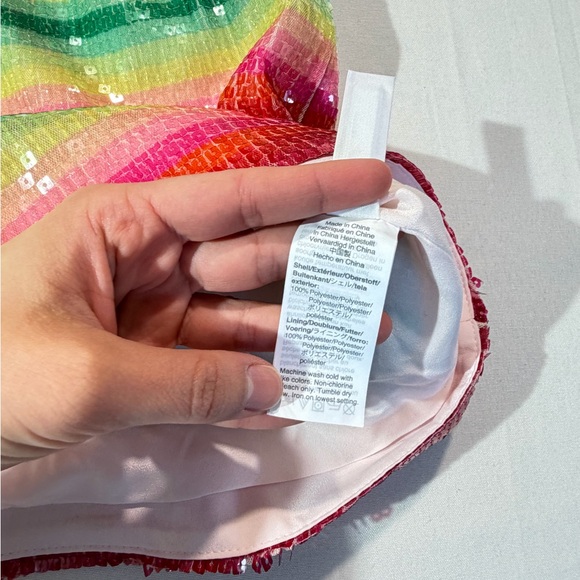 J. Crew Watermelon Stripe Sequin Sleeveless Top Sz S Preppy Spring Sparkly - Picture 7 of 8